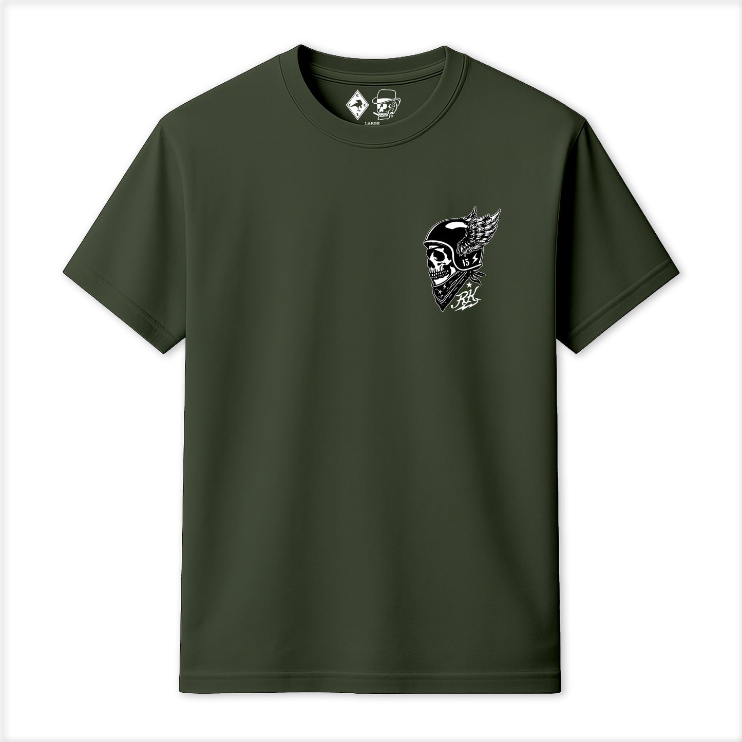 RUM KNUCKLES WINGED BIKER T-SHIRT Black