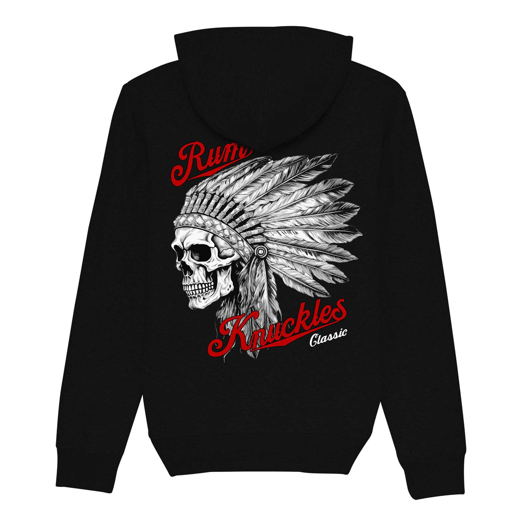 RUM KNUCKLES Indian Skull Hoodie Black
