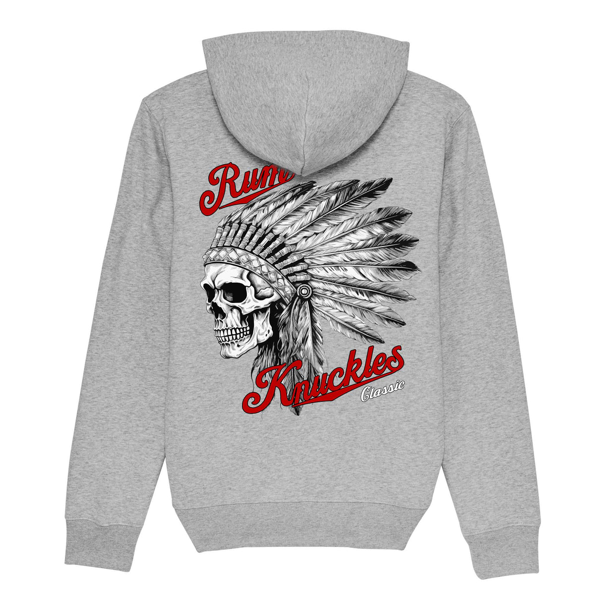 RUM KNUCKLES Indian Skull Hoodie Black