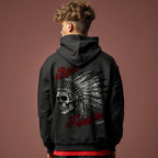 RUM KNUCKLES Indian Skull Hoodie Black