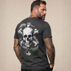 RUM KNUCKLES Crossbones T-Shirt Charcoal