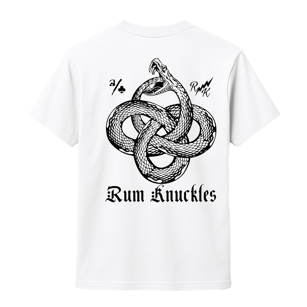 RUM KNUCKLES Eternal Snake T-Shirt White