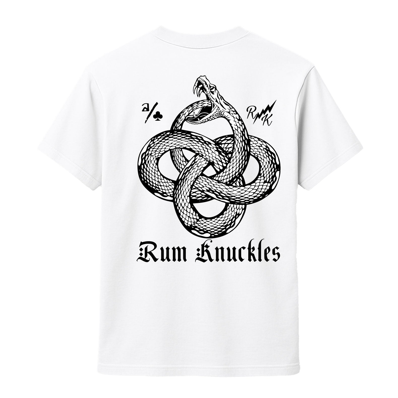 RUM KNUCKLES Eternal Snake T-Shirt White