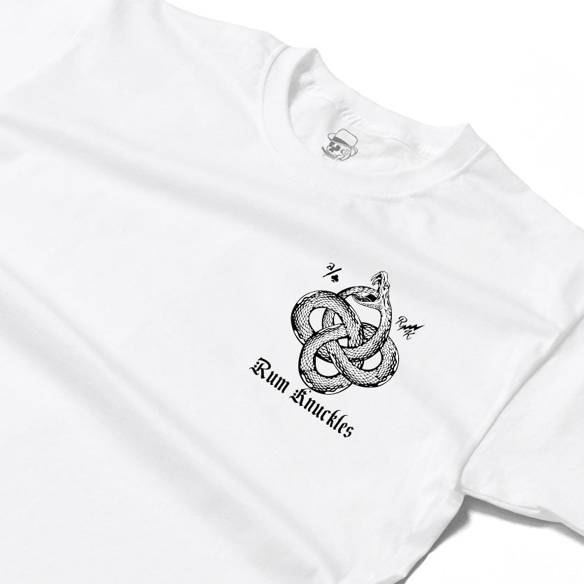 RUM KNUCKLES Eternal Snake T-Shirt White
