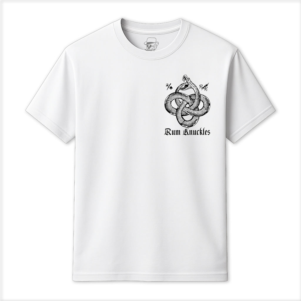 RUM KNUCKLES Eternal Snake T-Shirt White
