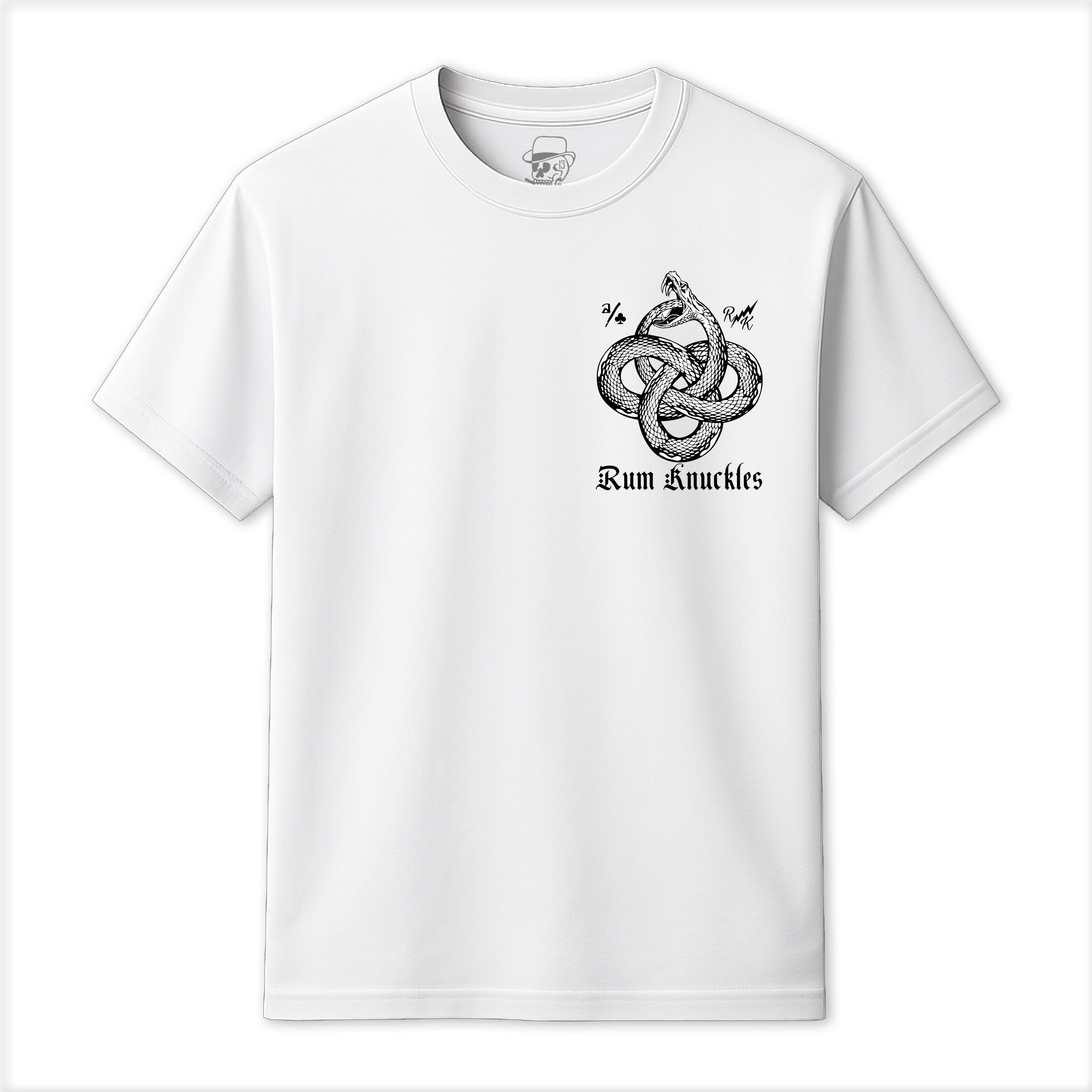 RUM KNUCKLES Eternal Snake T-Shirt White