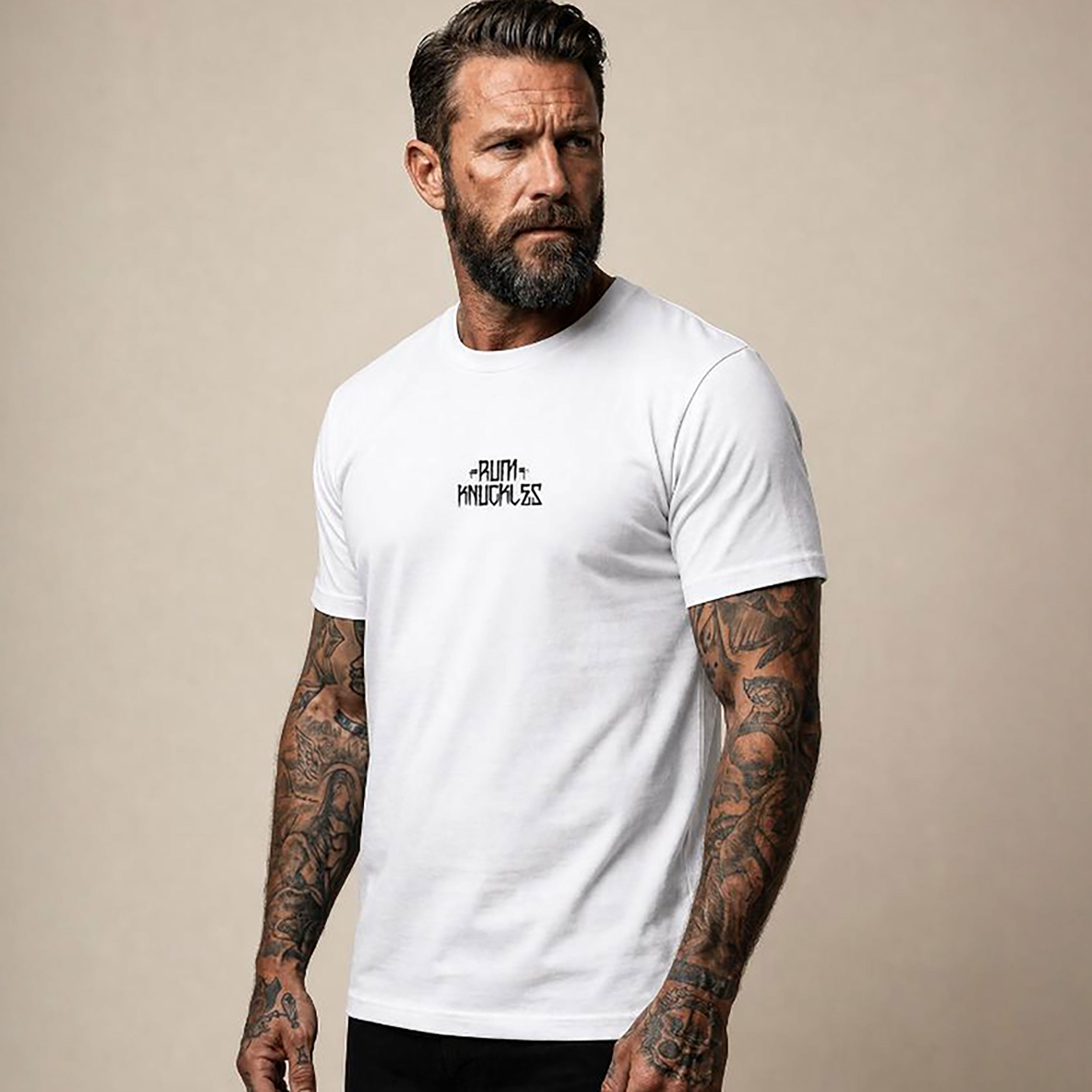 RUM KNUCKLES Paradise Skull II T-Shirt White