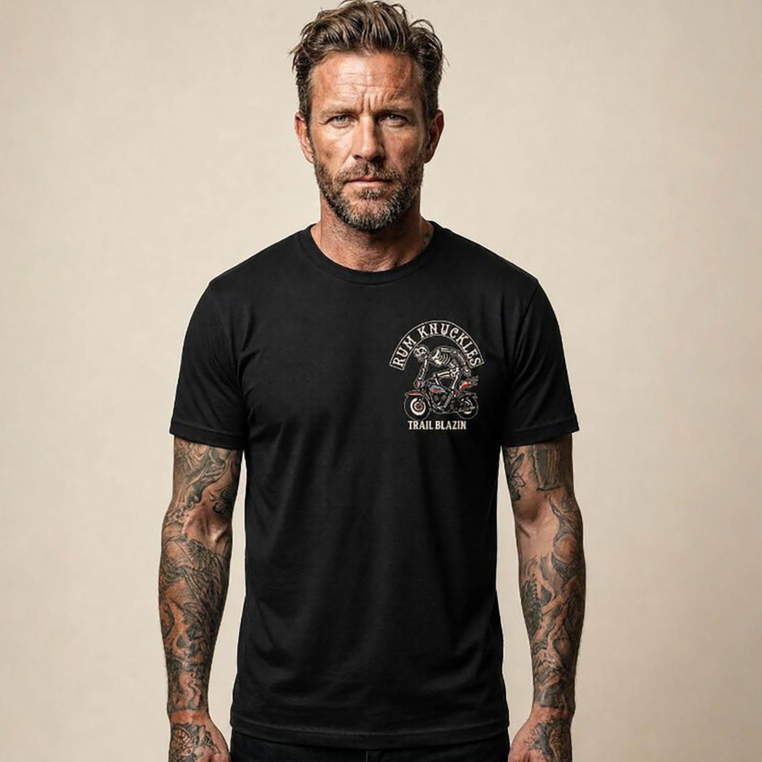RUM KNUCKLES Trail Blazin T-Shirt Black