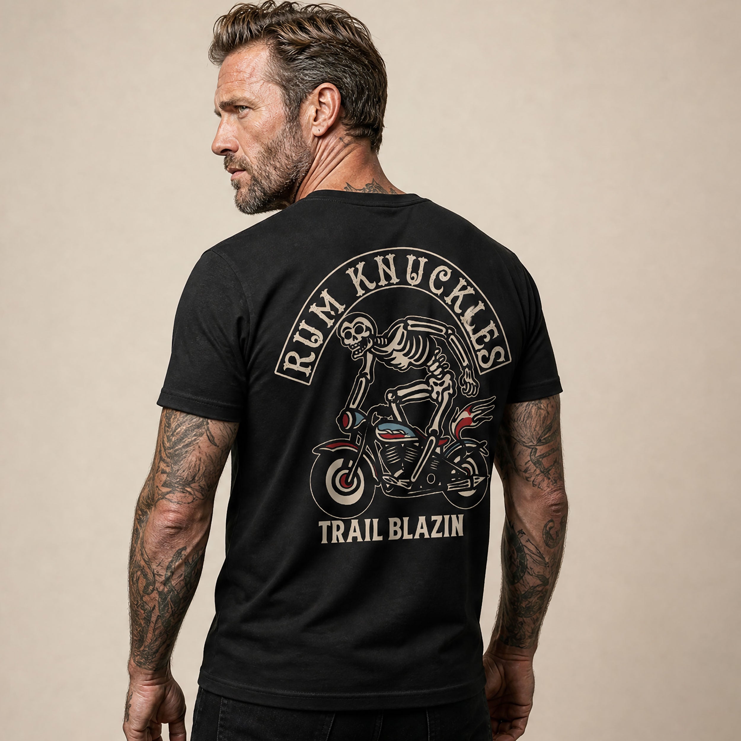 RUM KNUCKLES Trail Blazin T-Shirt Black