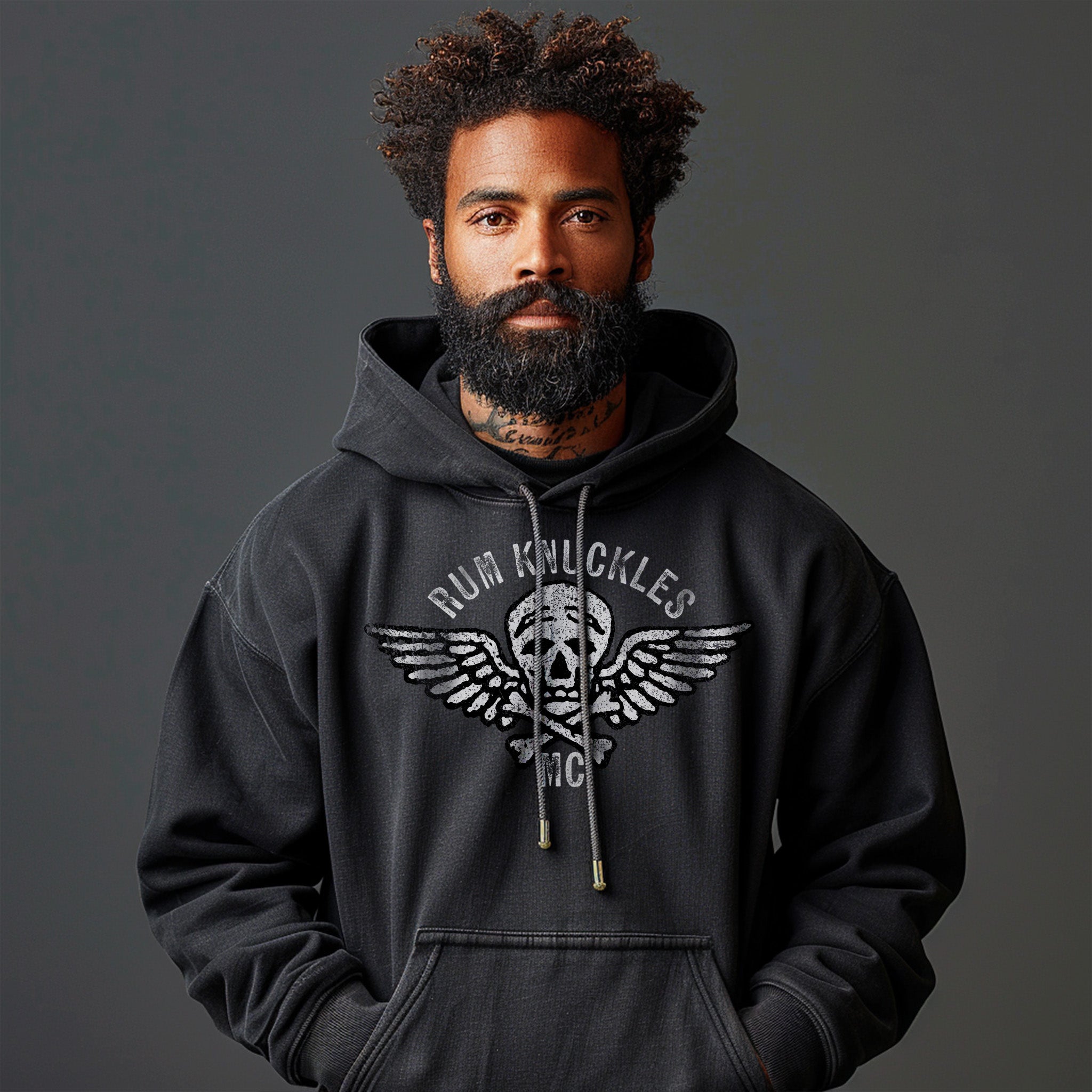 Rocking Rk Brand RK Moto Crew Hoodie – Rum Knuckles London