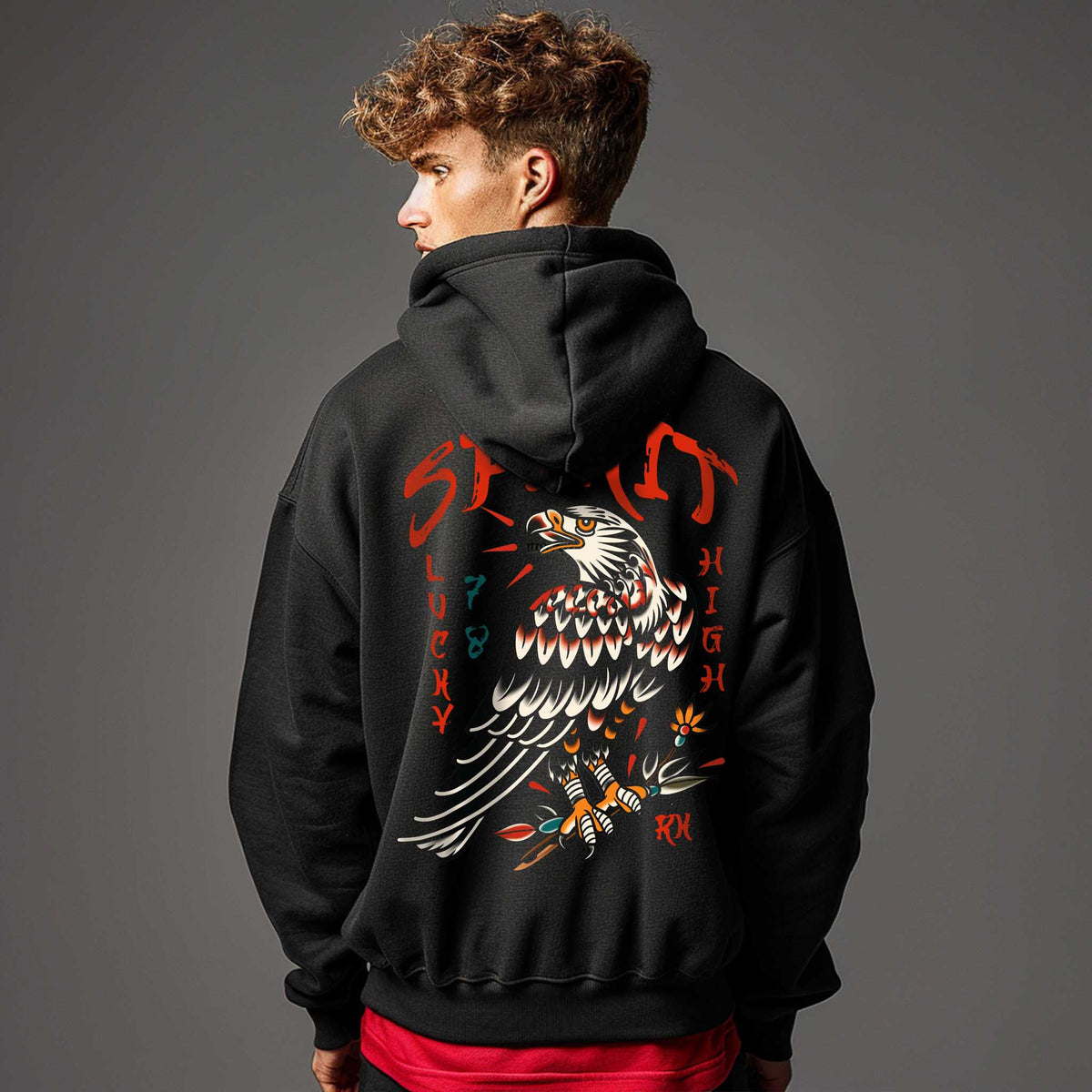 RUM KNUCKLES Eagle Spirit Hoodie Black