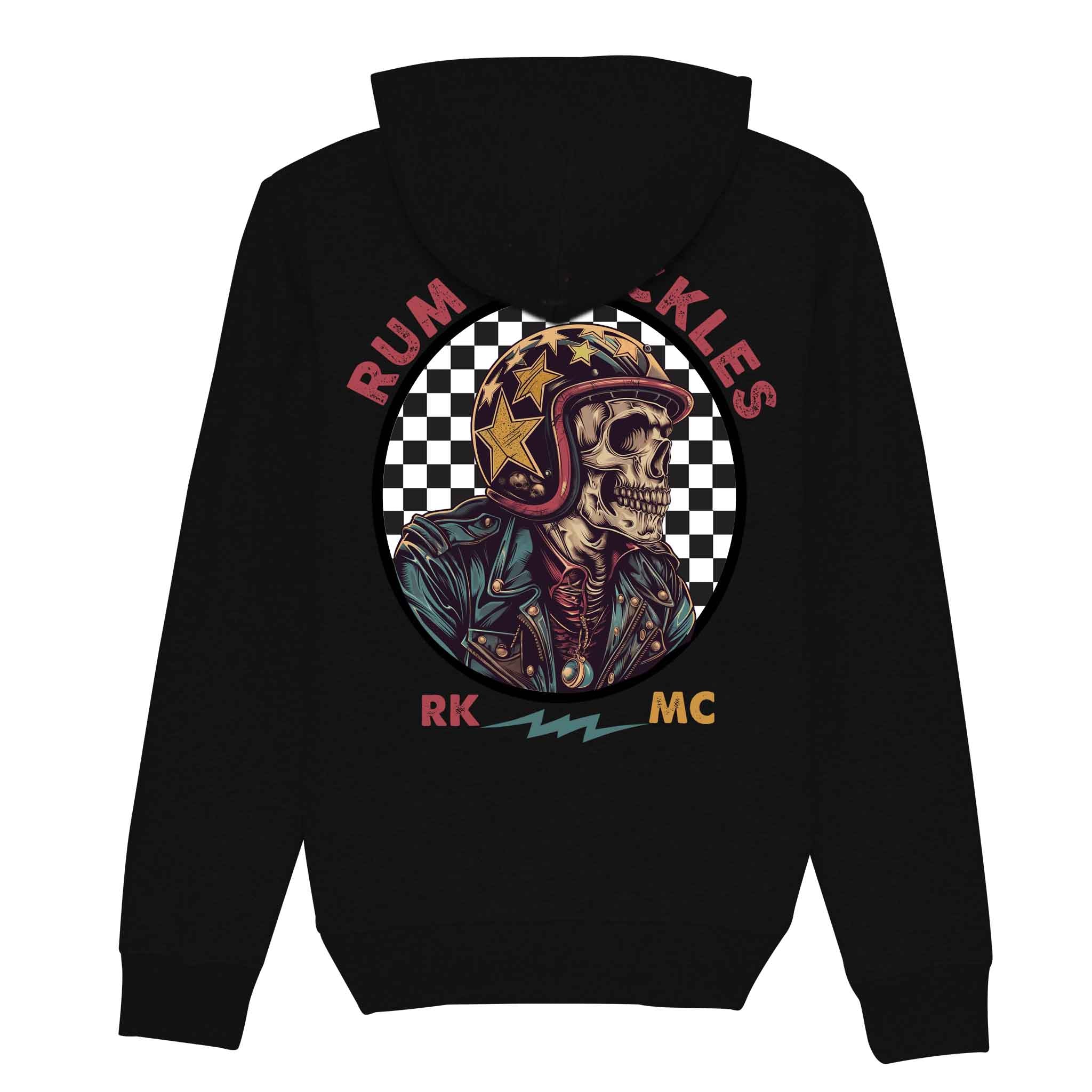 RUM KNUCKLES Skull Moto Hoodie Black