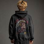 RUM KNUCKLES Skull Moto Hoodie Black