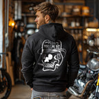 RUM KNUCKLES Smokin Skull Hoodie Black