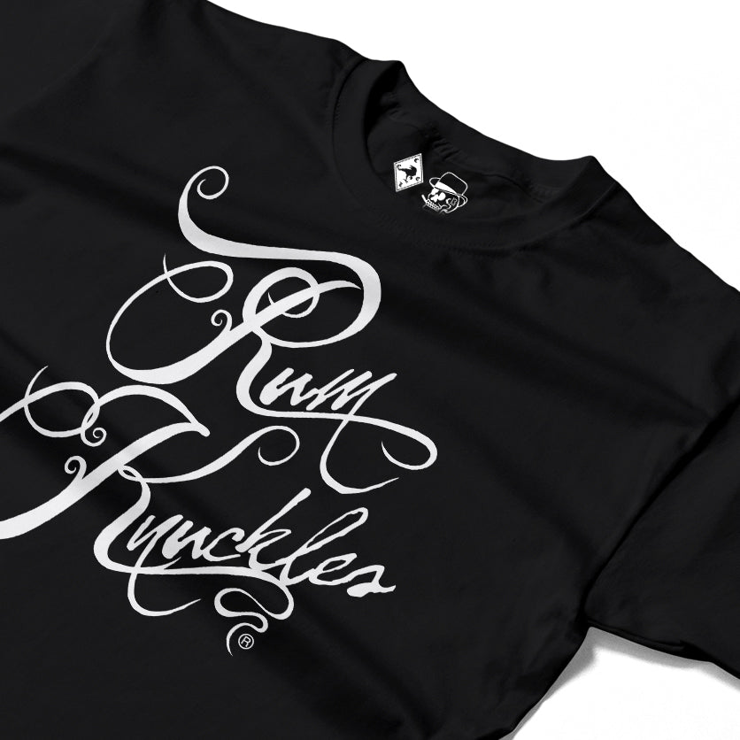 RUM KNUCKLES RK SCRIPT Long Sleeve Tee - Black - detail