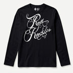 RUM KNUCKLES RK SCRIPT Long Sleeve Tee - Black - front