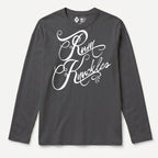 RUM KNUCKLES RK SCRIPT Long Sleeve Tee - Charcoal - front