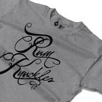 RUM KNUCKLES RK SCRIPT Long Sleeve Tee - Heather Grey - detail