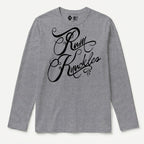 RUM KNUCKLES RK SCRIPT Long Sleeve Tee - Heather Grey - front