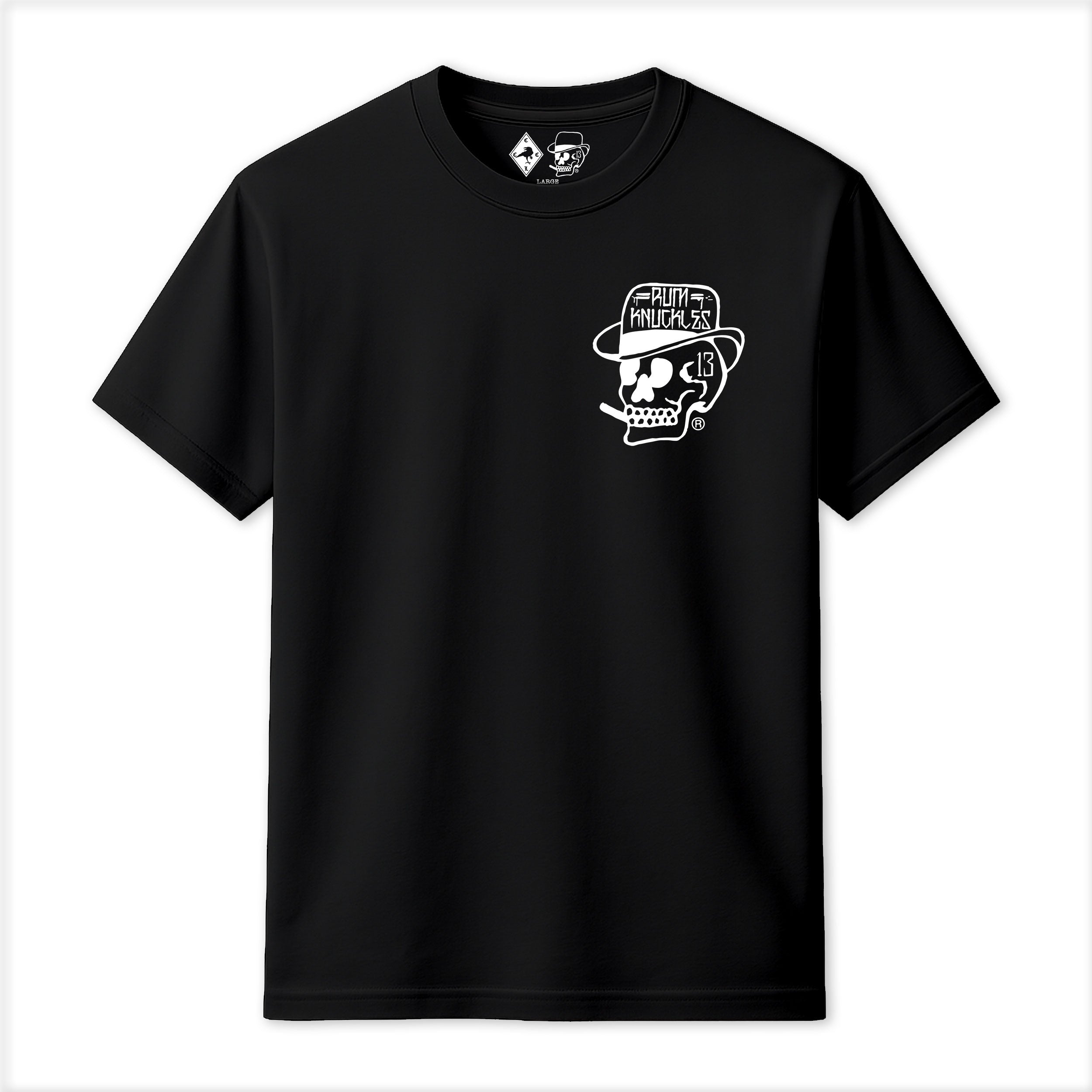 Rum Knuckles - Classic OG Skull T-Shirt - Black
