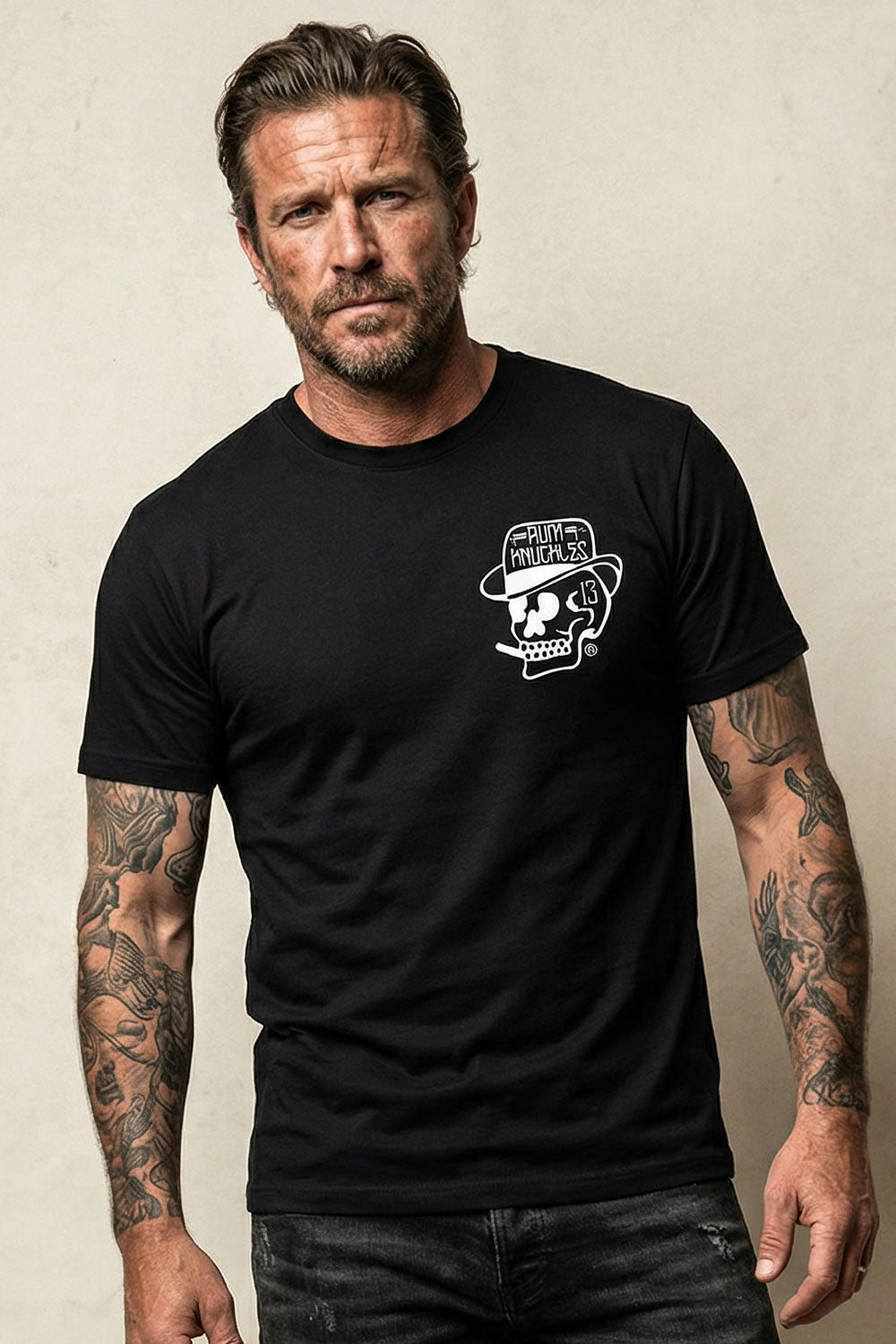 Rum Knuckles - Classic OG Skull T-Shirt - Black