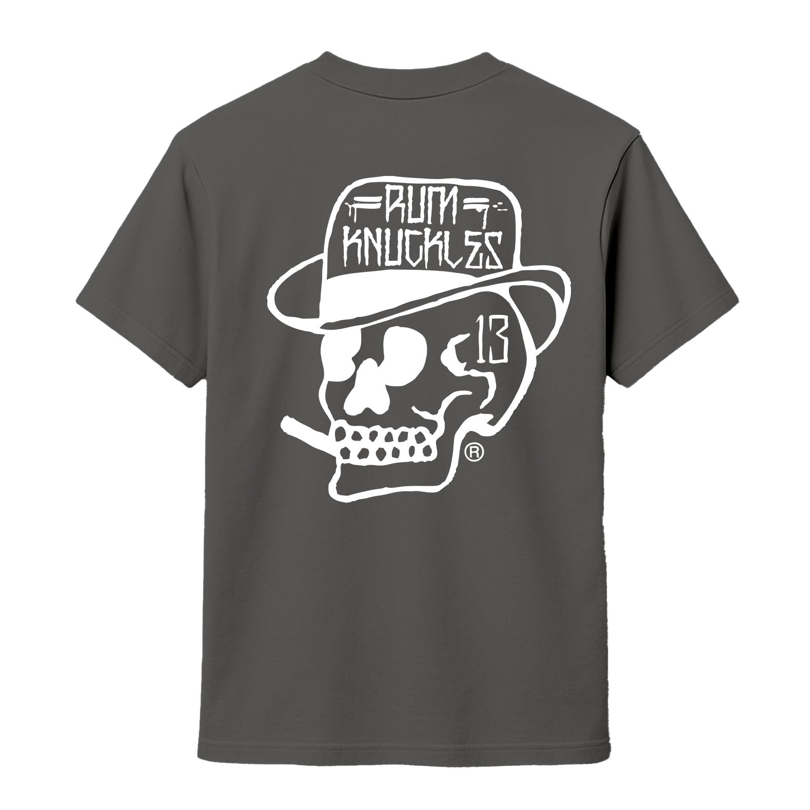 Rum Knuckles - Classic OG Skull T-Shirt - Charcoal