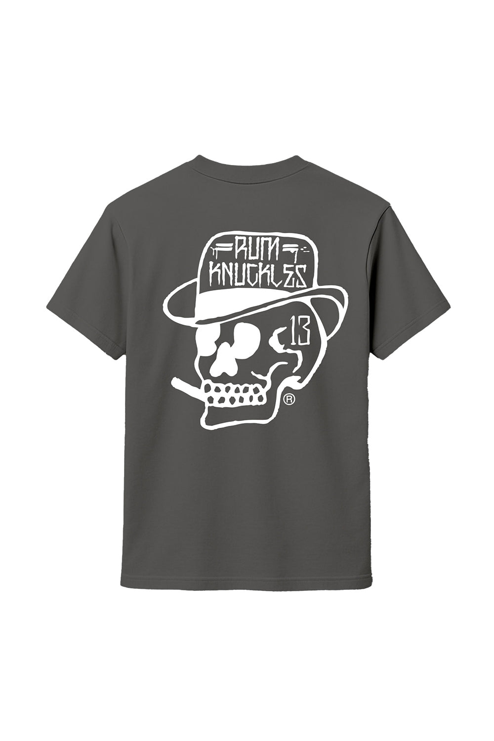 Rum Knuckles - Classic OG Skull T-Shirt - Charcoal