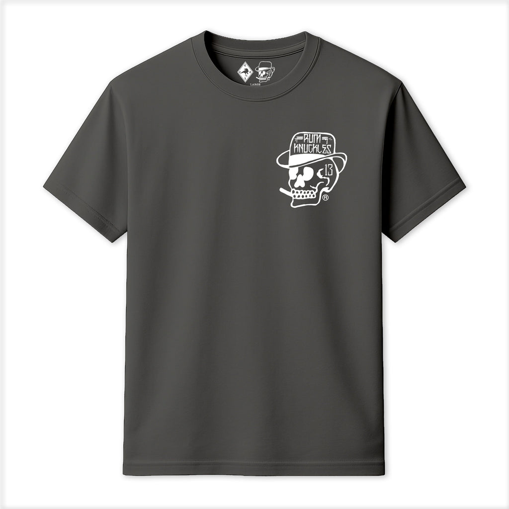 Rum Knuckles - Classic OG Skull T-Shirt - Charcoal