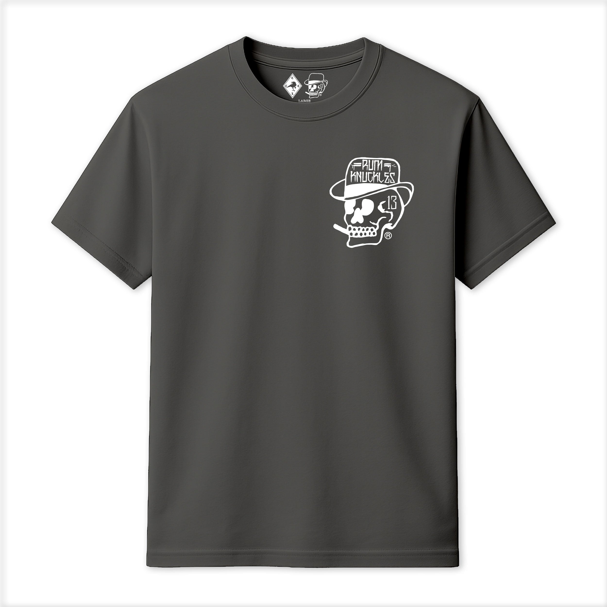 Rum Knuckles - Classic OG Skull T-Shirt - Charcoal