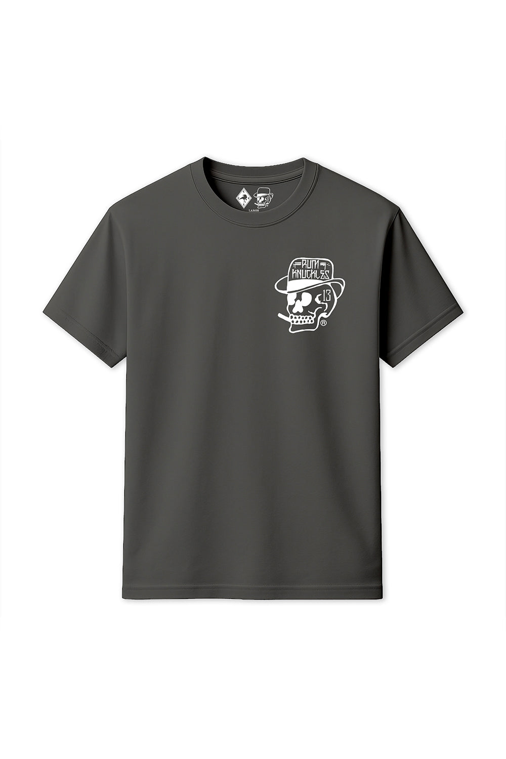 Rum Knuckles - Classic OG Skull T-Shirt - Charcoal