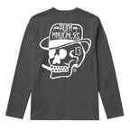 RUM KNUCKLES SMOKIN SKULL Long Sleeve Tee - Charcoal - back