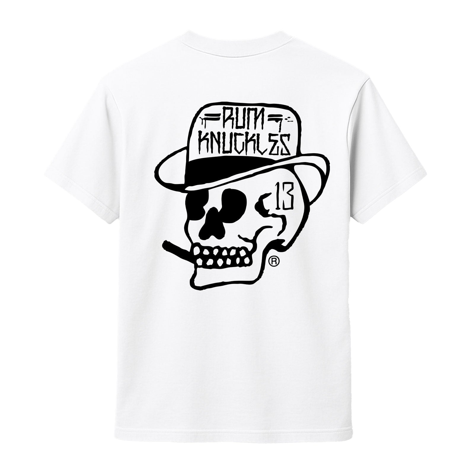 Rum Knuckles - Classic OG Skull T-Shirt - White