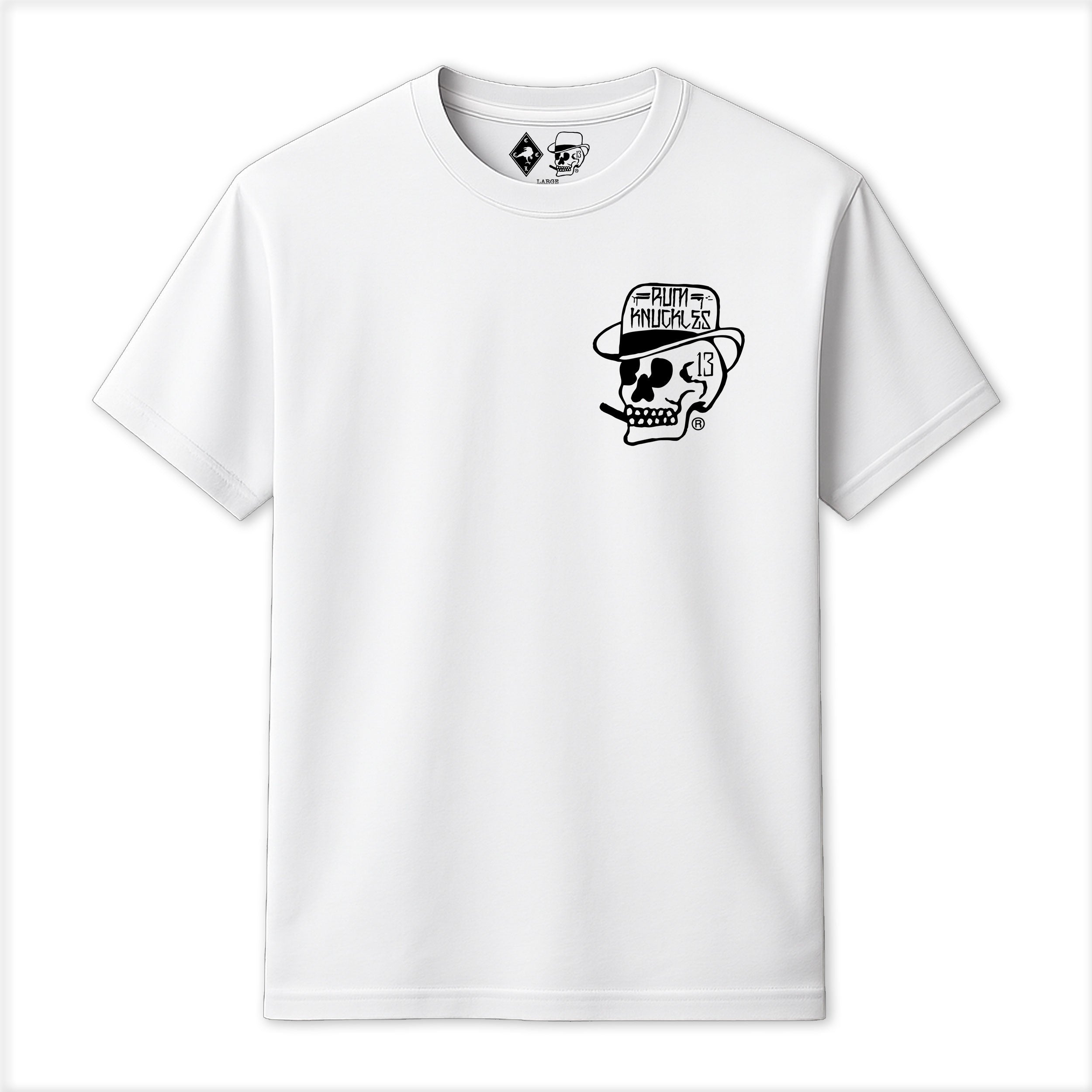 Rum Knuckles - Classic OG Skull T-Shirt - White
