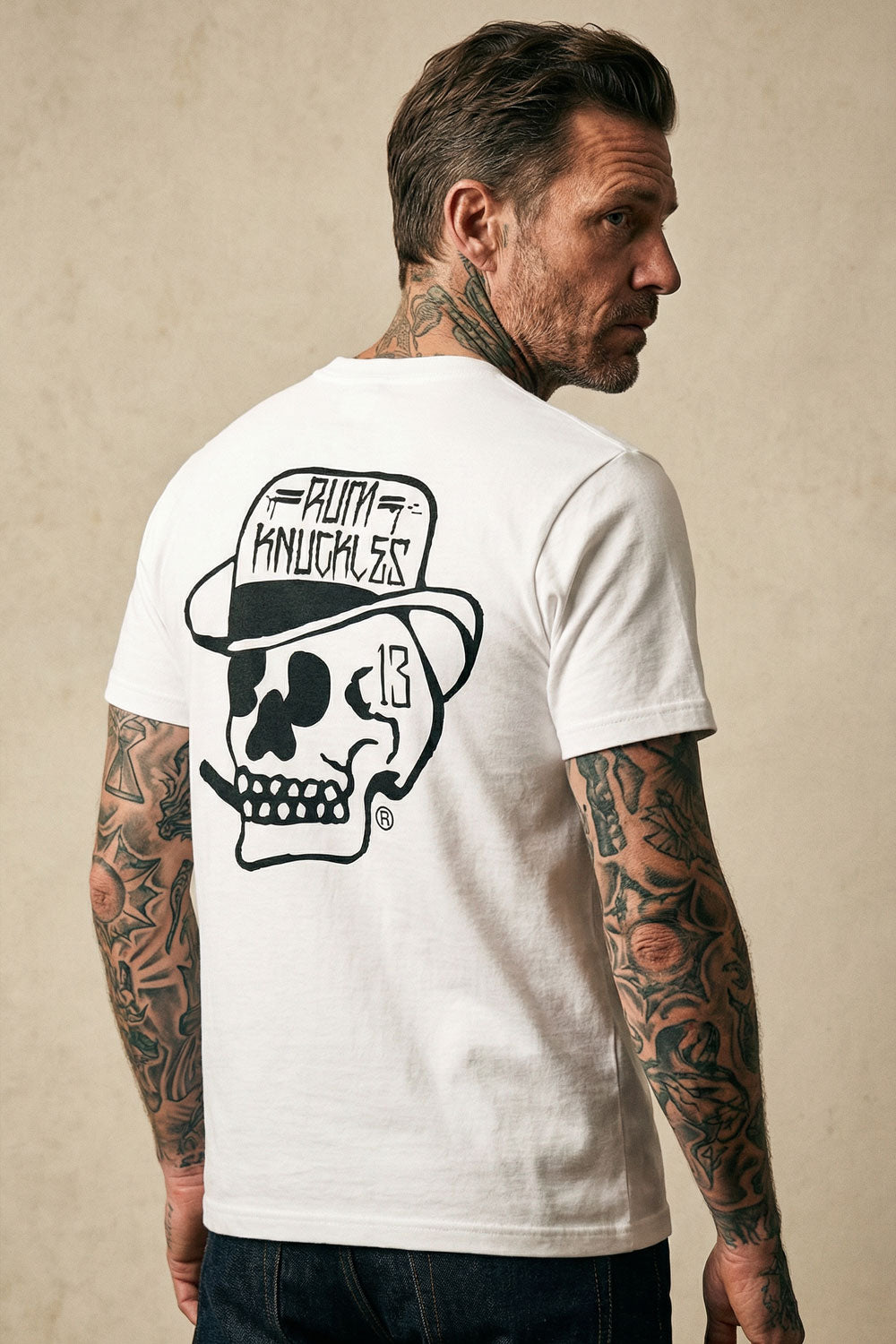 Rum Knuckles - Classic OG Skull T-Shirt - White