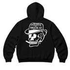 RUM KNUCKLES SMOKIN SKULL Zip Hoodie - Black - back