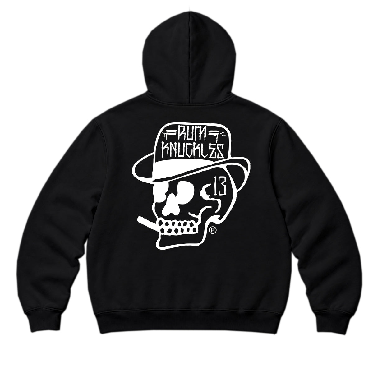 RUM KNUCKLES SMOKIN SKULL Zip Hoodie - Black - back