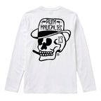 RUM KNUCKLES SMOKIN SKULL Long Sleeve Tee - White - back