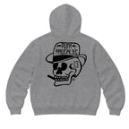 RUM KNUCKLES SMOKIN SKULL Zip Hoodie - Heather Grey - back