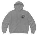 RUM KNUCKLES SMOKIN SKULL Zip Hoodie - Heather Grey - front