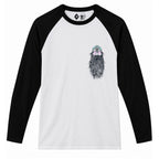 RUM KNUCKLES BEARDY MAN Baseball Tee - White/Black - front