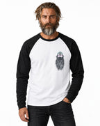 RUM KNUCKLES BEARDY MAN Baseball Tee - White/Black - model front