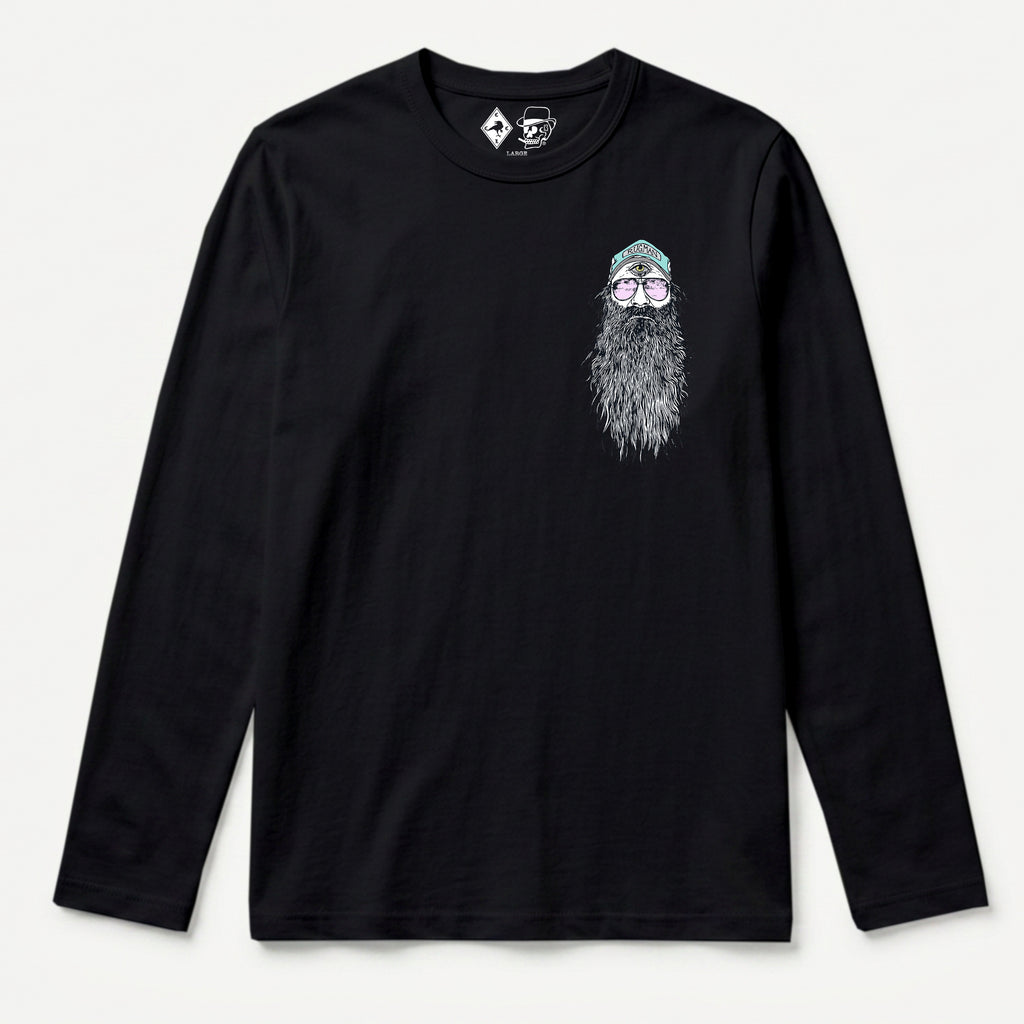 RUM KNUCKLES BEARDY MAN Long Sleeve Tee - Black - front