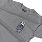 RUM KNUCKLES BEARDY MAN Long Sleeve Tee - Heather Grey - detail