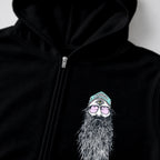 RUM KNUCKLES BEARDY MAN Zip Hoodie - Black - detail