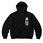 RUM KNUCKLES BEARDY MAN Zip Hoodie - Black - front