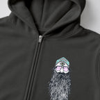 RUM KNUCKLES BEARDY MAN Zip Hoodie - Charcoal - detail