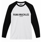 RUM KNUCKLES RK LONDON Baseball Tee - White/Black - front