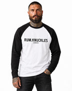 RUM KNUCKLES RK LONDON Baseball Tee - White/Black - model front