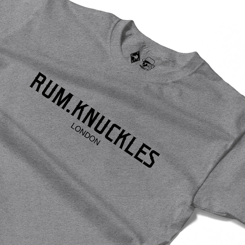 RUM KNUCKLES RK LONDON Long Sleeve Tee - Heather Grey - detail