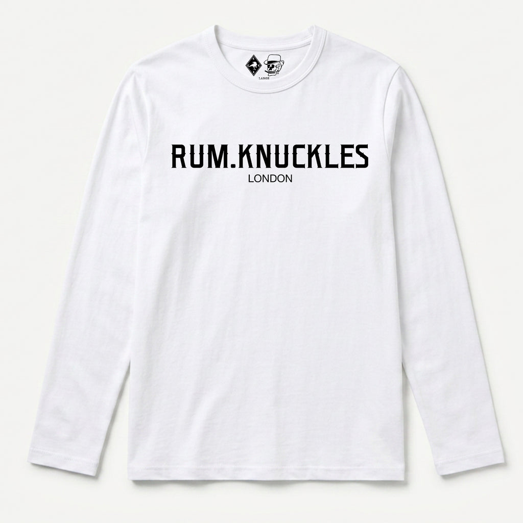 RUM KNUCKLES RK LONDON Long Sleeve Tee - White - front